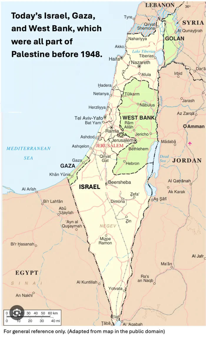 Map of Israel and Occupied Areas