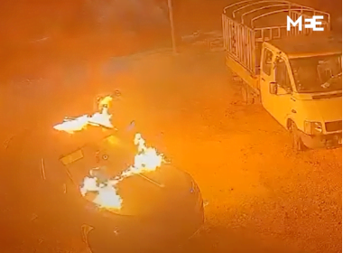 Car set of fire by settlers