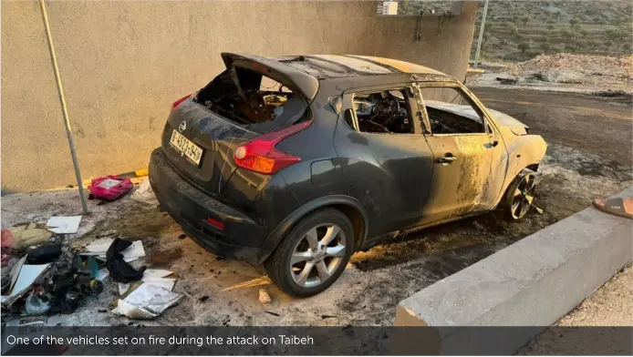 Car burned in Taybeh